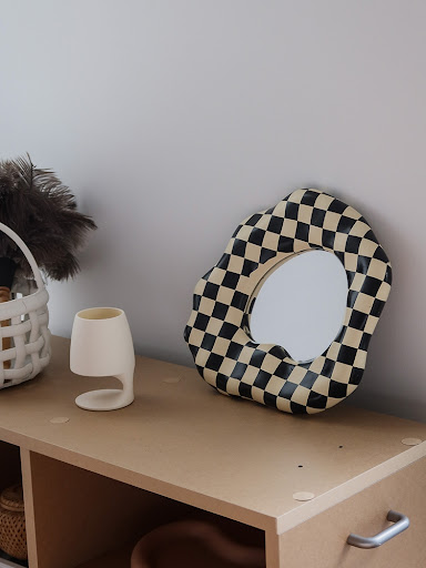Title 5, Checkerboard Decorative Mirror Makeup Mirror Be...
