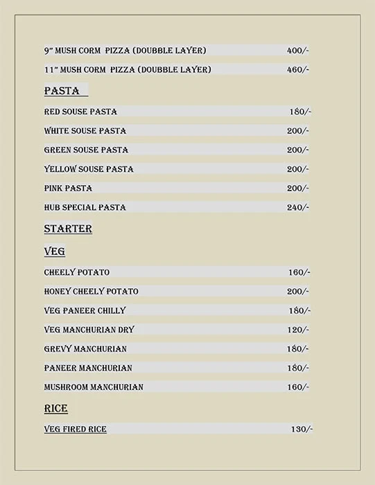 California Pizza menu 