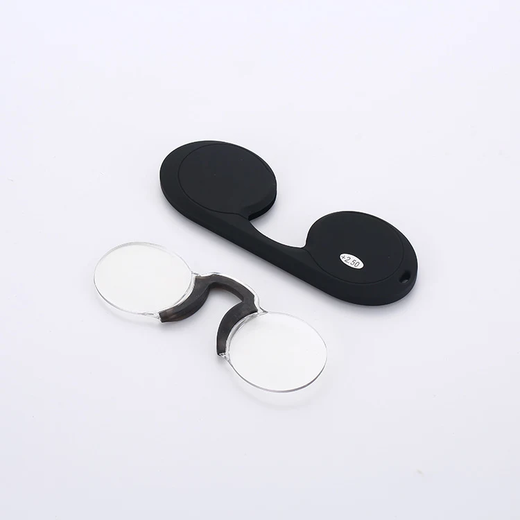Gafas de lectura portátiles con clip de silicona suave para la nariz, cómodas y fáciles de usar, perfectas para leer sobre la marcha.