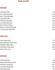 Shyamala's Kitchen menu 2