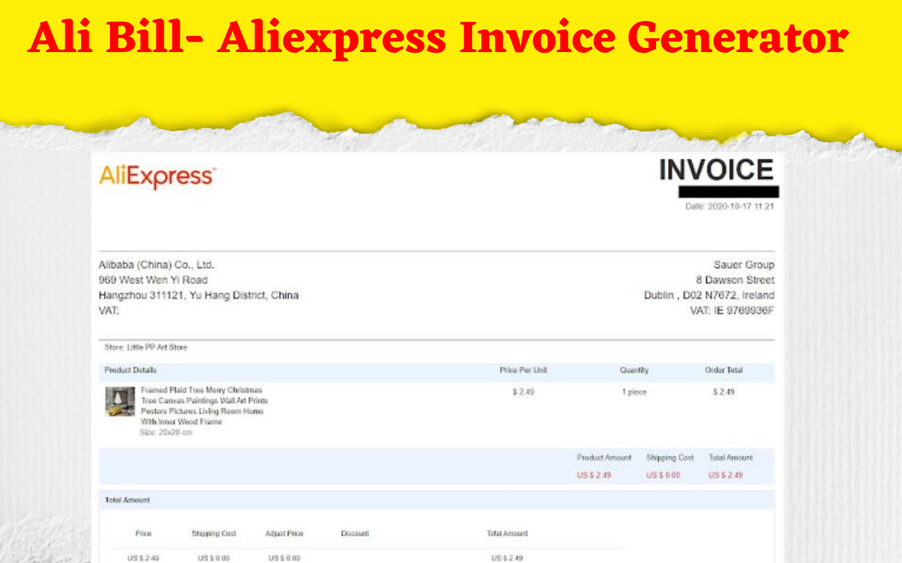 Ali Invoice - Get AliExpress Invoice Preview image 2