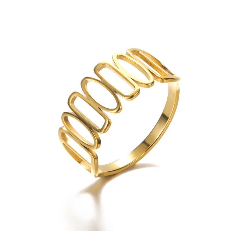 Roestvrijstalen holle ring hartvormige geometrische ring, stijlvol en duurzaam, perfect als geschenk of voor dagelijks gebruik.