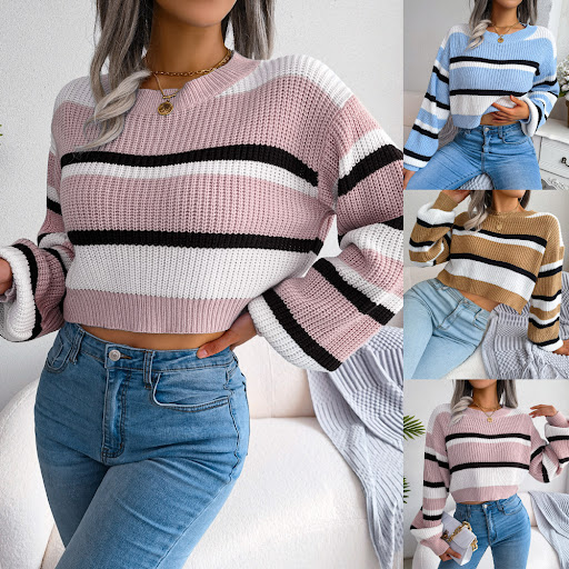 Title 2, Long Sleeve Plunge Knit Sweater