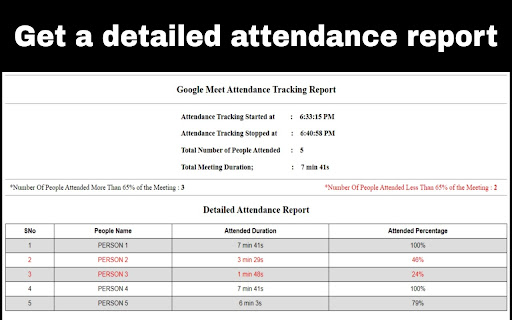 Google Meet Attendance Tracker