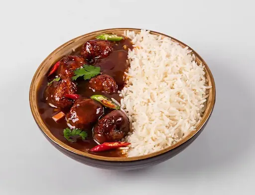 Veg Manchurian With Rice Bowl