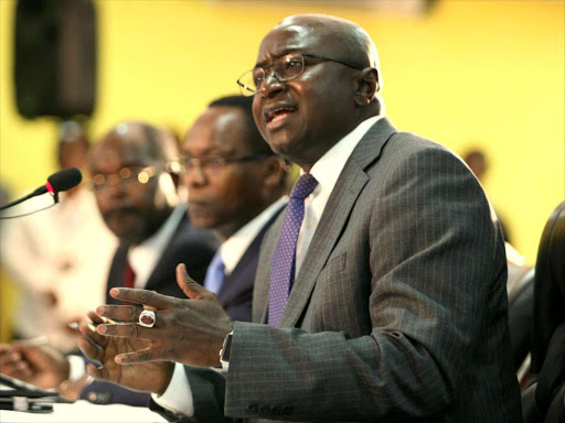 Kenya Bankers Association chairman Lamin Manjang during a press conference in Nairobi, August 10, 2016. /ENOS TECHE