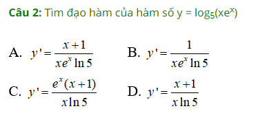 Ví dụ 2 dạng bài tập trắc nghiệm hàm số mũ và logarit liên quan đến tập xác định