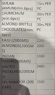 A-1 Sweets menu 3