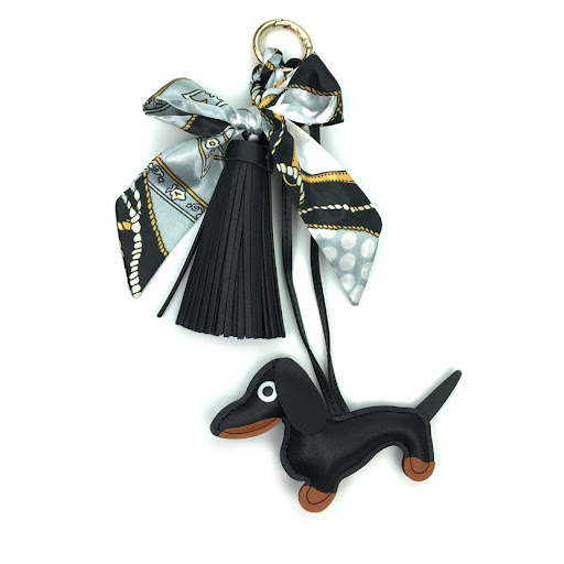 Title 3, Lederen Teckel Hanger met Kwast, Tas Ornament, ...
