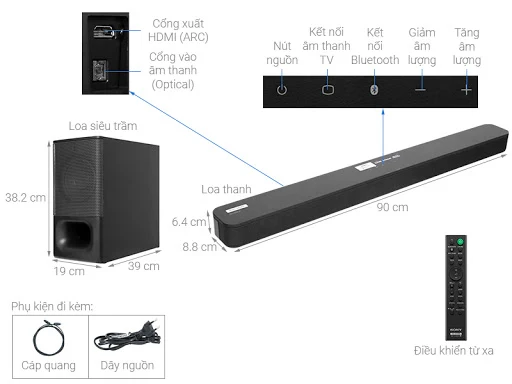 Loa thanh soundbar Sony 2.1 HT-S350 320W