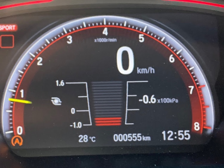 シビックタイプRの6ヶ月点検・慣らし運転中・闘竜灘で撮影・555kmゾロ目ゲット・jb23に関するカスタム事例の投稿画像1枚目