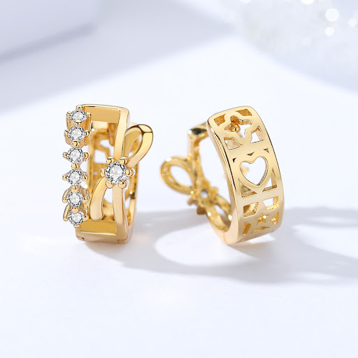 Title 2, S925 Zircon Bow Double Row Earrings