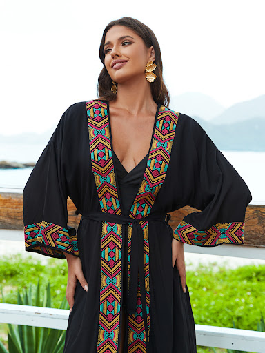 Title 5, Womens Fashion Rayon Embroidered Long Cardigan...