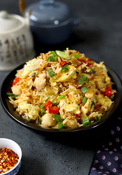 Double Egg Chicken Fried Rice Bowl(Serves 1)