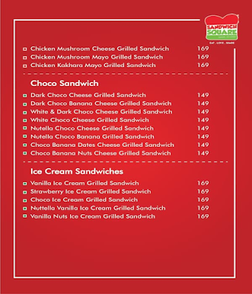 Sandwich House menu 