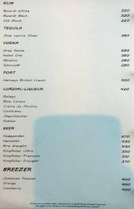 The Terrace Bar - Hyatt Pune menu 4