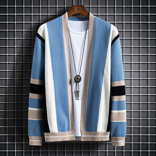 Title 6, Mens Sweater Jacket Korean Version Trend New A...