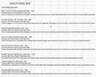 Healthy Meal Box menu 1
