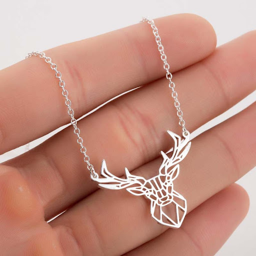 Title 4, Antler pendant animal necklace female