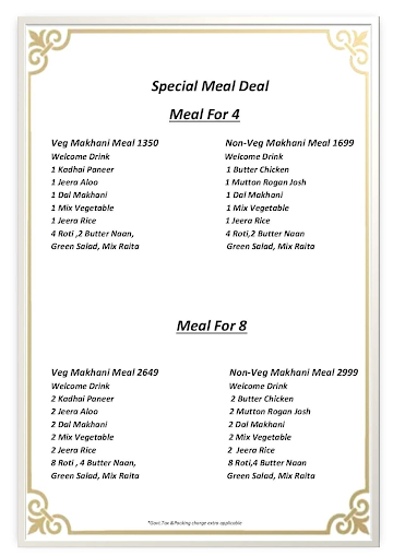 Moti Mahal Delux menu 
