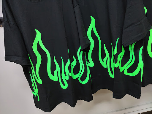 Title 4, Fluorescent green printed short sleeve