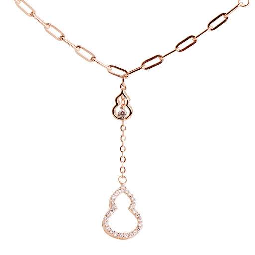 Title 5, S925 Diamond Sterling Silver Gourd Necklace for...