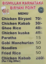 Bismillah Karnataka Biryani Point menu 1