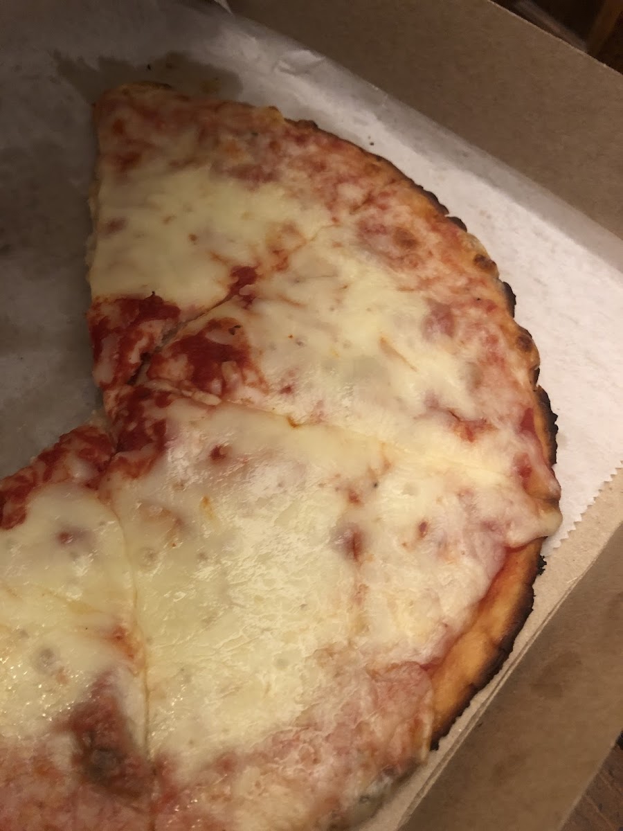 Personal size plain cheese pizza with extra cheese!