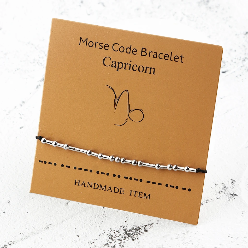 Brazalete de pareja versátil con código Morse de doce constelaciones para una conexión única y personalizada. Un regalo ideal.