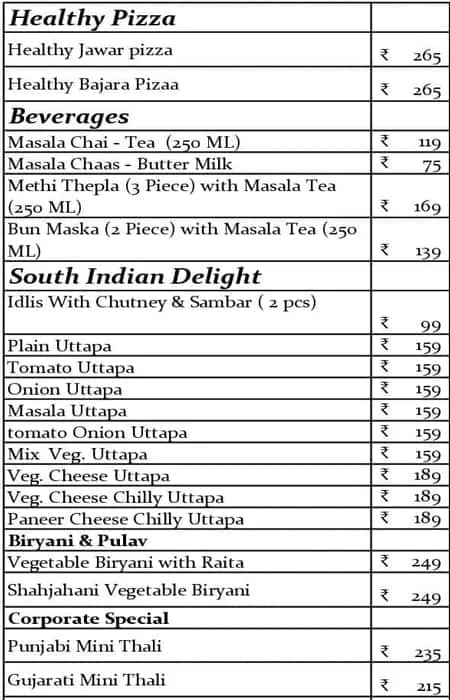 Thepla House By Tejal's Kitchen menu 