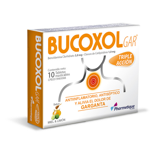 Bencidamina Bucoxol Gar Miel y Limón 10Tabletas Masticables La Santé
