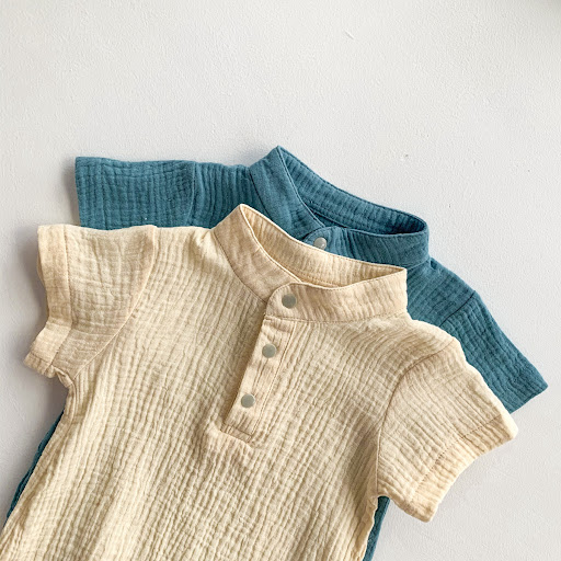 Title 13, Infant Solid Color Gauze Double Bodysuit, soft ...