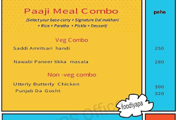 Angry Paaji menu 