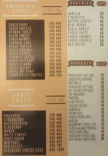 Bhanu T Point menu 