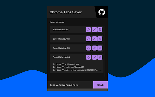 Chrome Tabs Saver