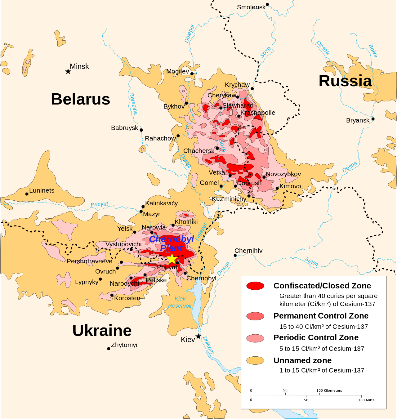 map of chernobyl