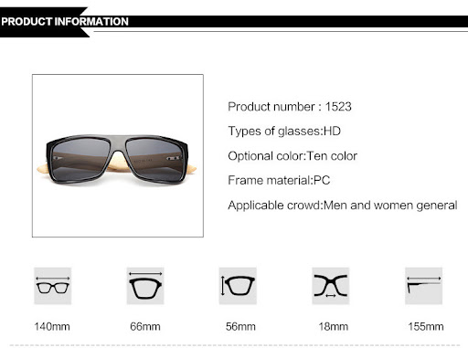 Title 1, Retro Wooden Bamboo Leg Glasses Men And Women S...