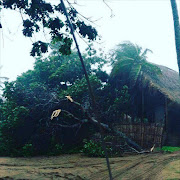 Strong winds battered the coastline in Inhambane in Mozambique.