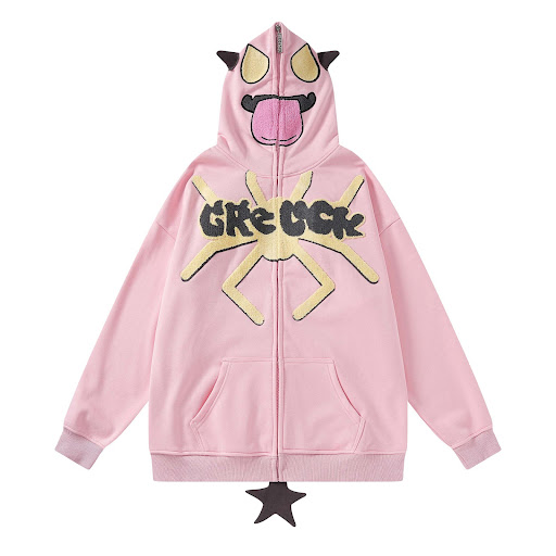 Title 13, Cartoon Spider Letter Towel Embroidery Hooded C...