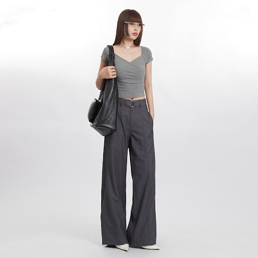 Title 2, Womens Simple Trousers, Straight, Loose Fit, A...