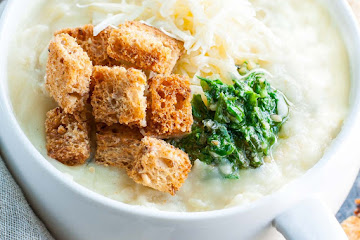 Cheesy Pesto Potato Soup - Instant Pot + Slow Cooker