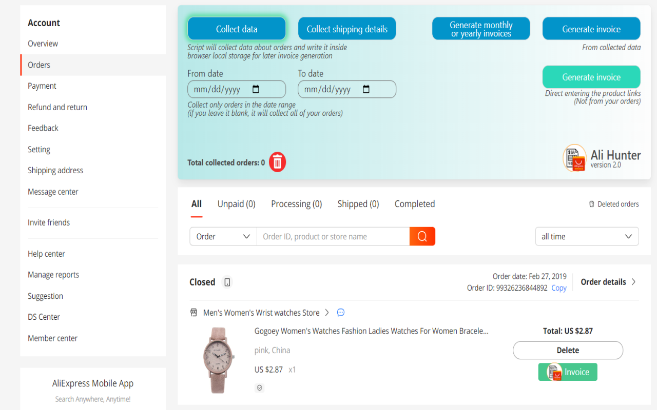 Ali Invoice - Get AliExpress Invoice Preview image 4