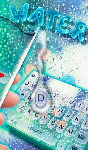 Blue Glass Water Drops Keyboard Theme