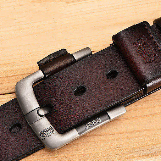 Title 4, Mens Pure Leather Pin Buckle Belt. Classic sty...
