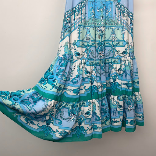 Title 7, Temperament Goddess Elastic Waist Silk Print La...