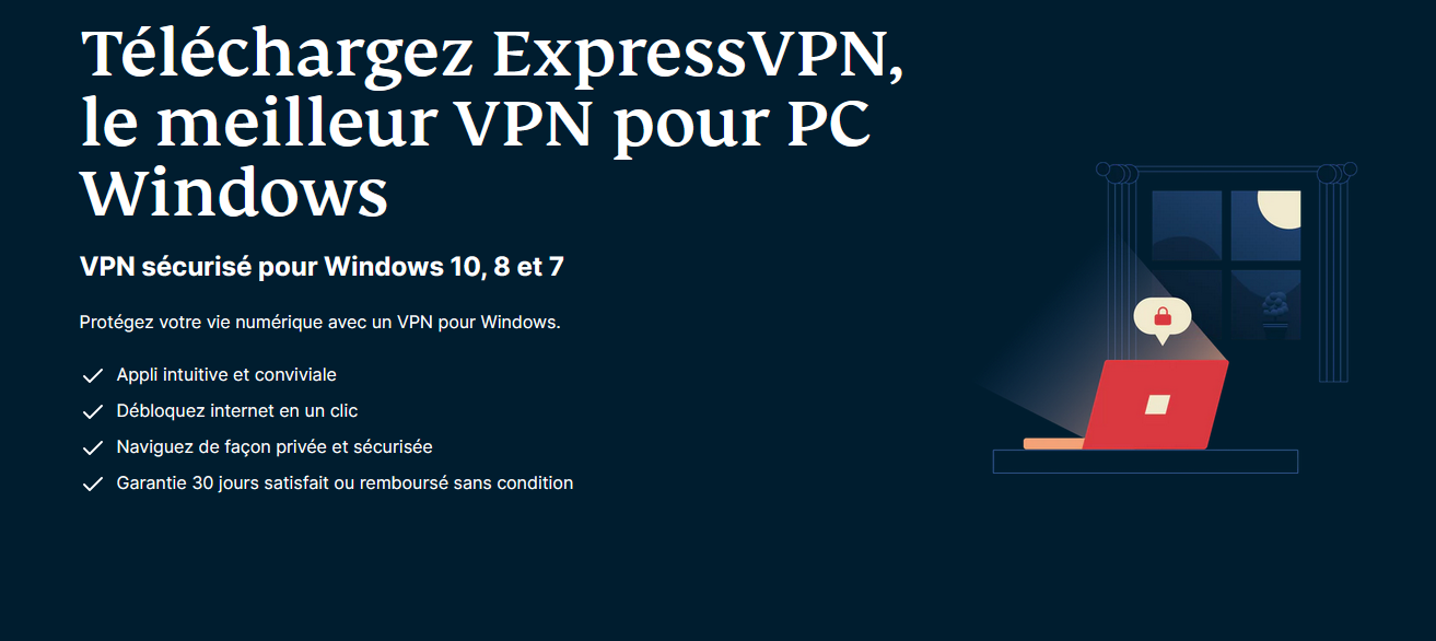 Interface ExpressVPN -VPN pour Windows- packvpn