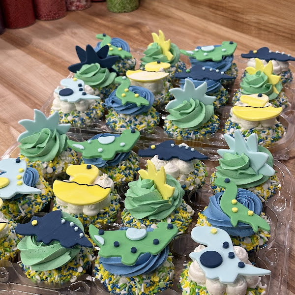 Dinosaur Chocolate & Vanilla Cupcakes. (Gluten & Nut Free)