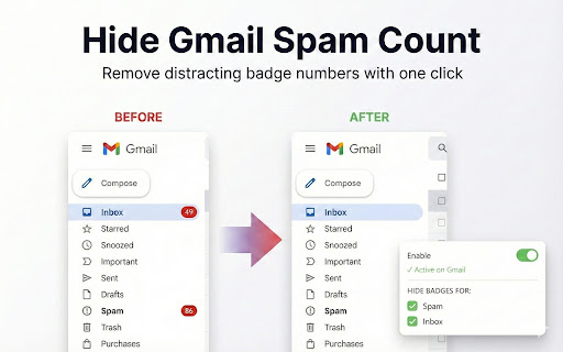 Hide Gmail Spam Count screenshot 1