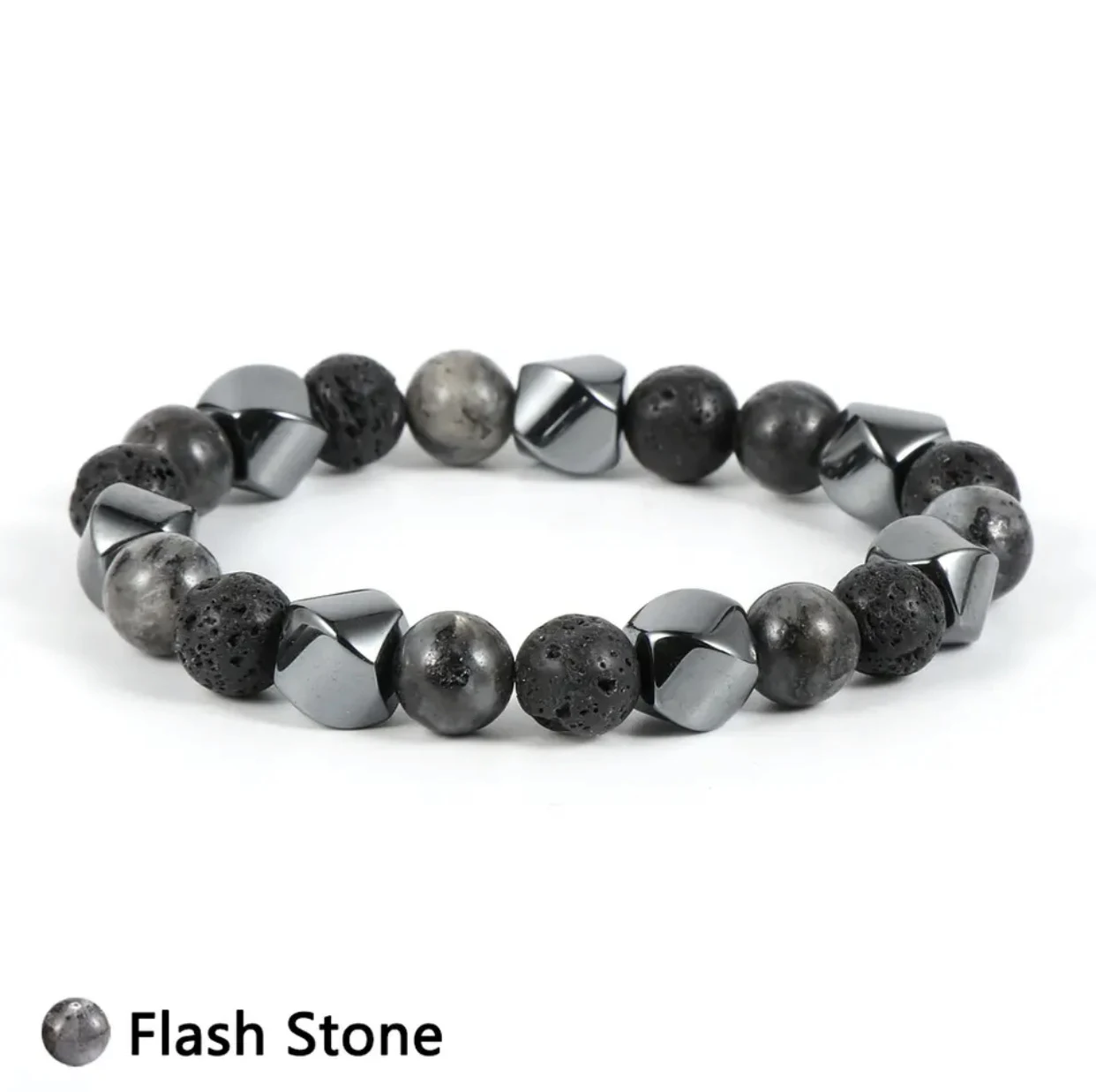 Title 5, Bracelet en pierre volcanique et œil de tigre n...