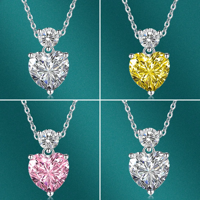 Pendentif collier diamant Mosan Diamond Coeur Diamant Jaune, un bijou précieux pour un style sophistiqué et une déclaration d'amour.